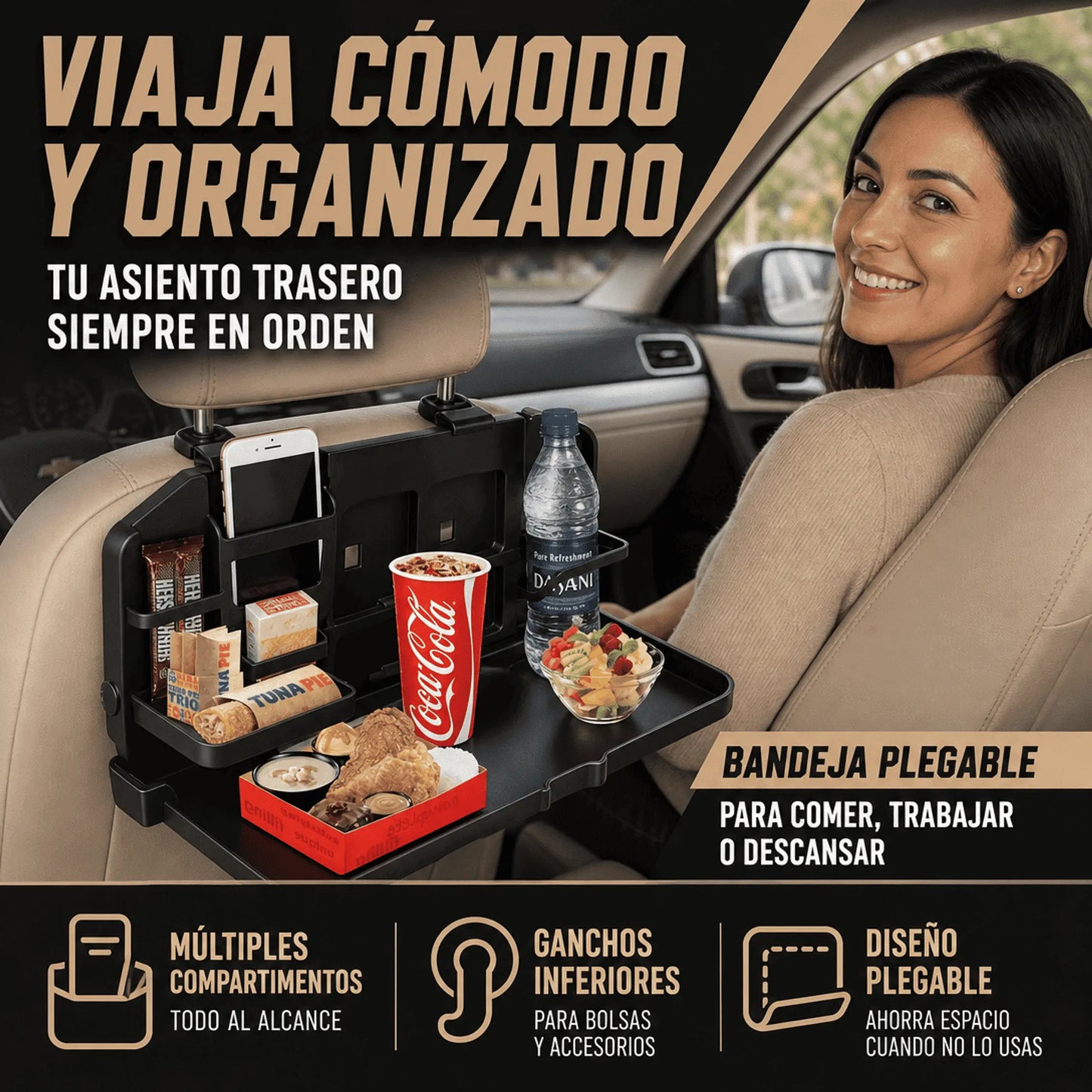 CarBox™ Mesa Plegable para Asiento Trasero de Coche